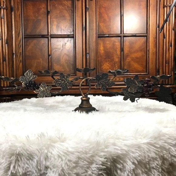 Rustic Bronze Metal Grapevine Candelabra - Picture 2 of 12
